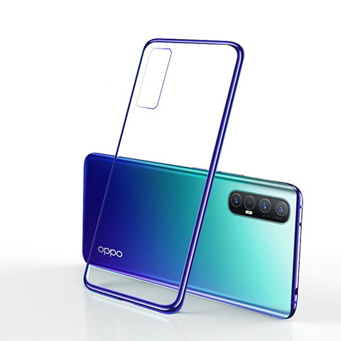 Coque Ultra Fine TPU Souple Housse Etui Transparente H01 pour Oppo Reno3 Pro Bleu