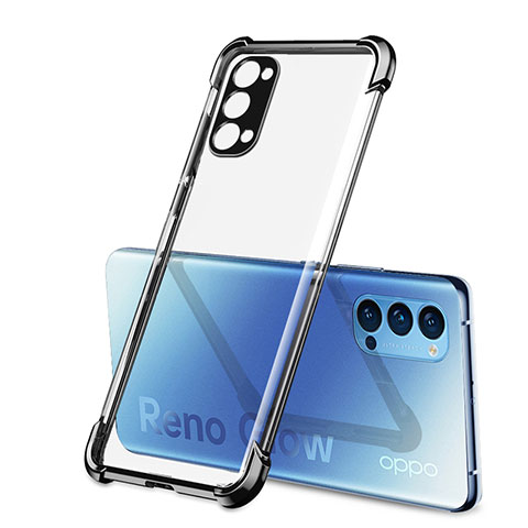 Coque Ultra Fine TPU Souple Housse Etui Transparente H01 pour Oppo Reno4 5G Noir