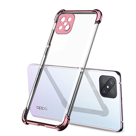 Coque Ultra Fine TPU Souple Housse Etui Transparente H01 pour Oppo Reno4 Z 5G Or Rose