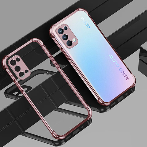 Coque Ultra Fine TPU Souple Housse Etui Transparente H01 pour Oppo Reno5 Pro 5G Or Rose