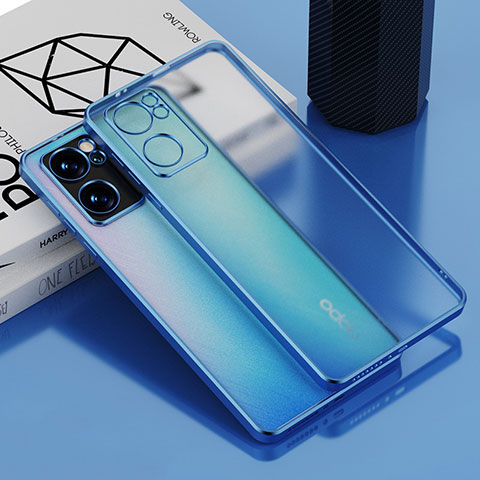 Coque Ultra Fine TPU Souple Housse Etui Transparente H01 pour Oppo Reno7 SE 5G Bleu