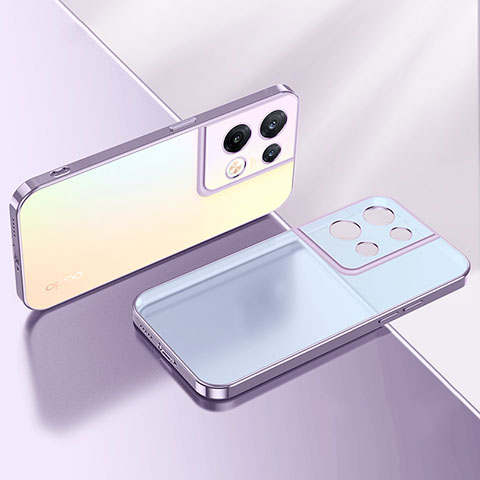 Coque Ultra Fine TPU Souple Housse Etui Transparente H01 pour Oppo Reno8 5G Violet