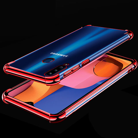 Coque Ultra Fine TPU Souple Housse Etui Transparente H01 pour Samsung Galaxy A20s Rouge