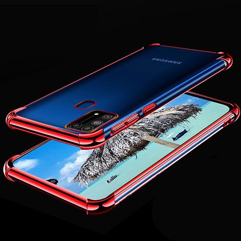 Coque Ultra Fine TPU Souple Housse Etui Transparente H01 pour Samsung Galaxy M21s Rouge