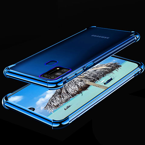 Coque Ultra Fine TPU Souple Housse Etui Transparente H01 pour Samsung Galaxy M31 Bleu