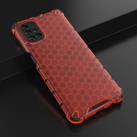 Coque Ultra Fine TPU Souple Housse Etui Transparente H01 pour Samsung Galaxy M51 Rouge