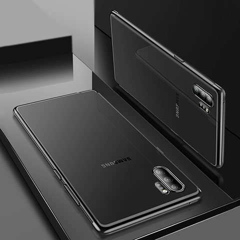 Coque Ultra Fine TPU Souple Housse Etui Transparente H01 pour Samsung Galaxy Note 10 Plus Noir