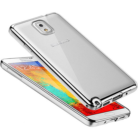 Coque Ultra Fine TPU Souple Housse Etui Transparente H01 pour Samsung Galaxy Note 3 N9000 Argent