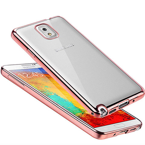 Coque Ultra Fine TPU Souple Housse Etui Transparente H01 pour Samsung Galaxy Note 3 N9000 Or Rose