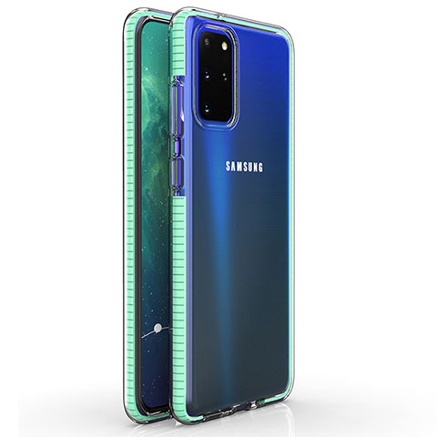 Coque Ultra Fine TPU Souple Housse Etui Transparente H01 pour Samsung Galaxy S20 Plus Cyan