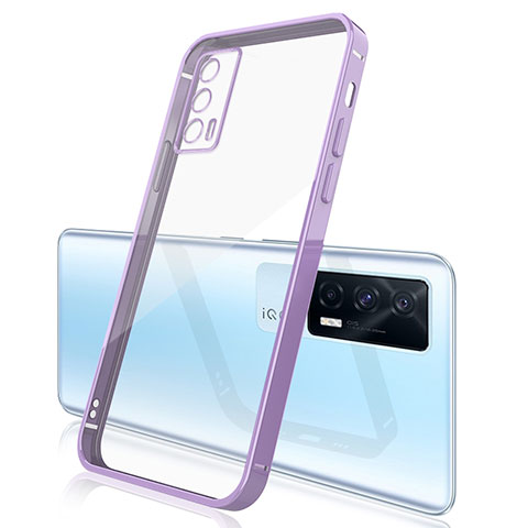 Coque Ultra Fine TPU Souple Housse Etui Transparente H01 pour Vivo iQOO 7 India 5G Violet