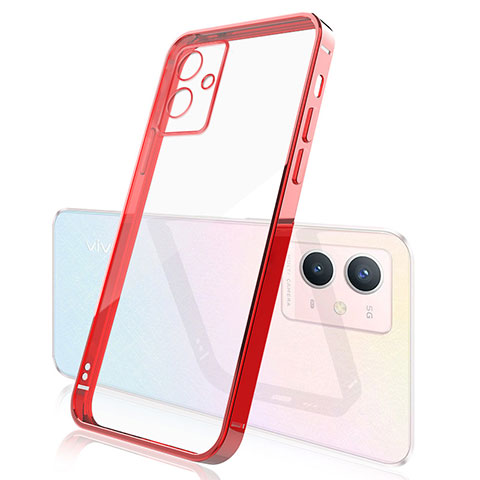 Coque Ultra Fine TPU Souple Housse Etui Transparente H01 pour Vivo iQOO Z6 5G Rouge