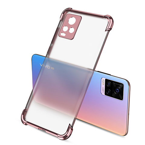 Coque Ultra Fine TPU Souple Housse Etui Transparente H01 pour Vivo V20 Pro 5G Or Rose