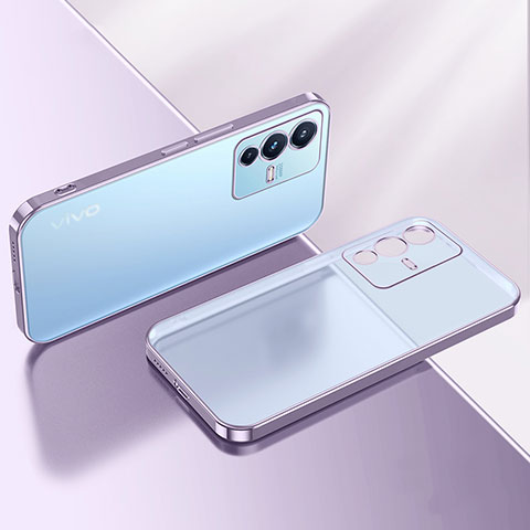 Coque Ultra Fine TPU Souple Housse Etui Transparente H01 pour Vivo V23 5G Violet