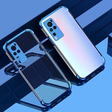 Coque Ultra Fine TPU Souple Housse Etui Transparente H01 pour Vivo X60 Pro 5G Bleu