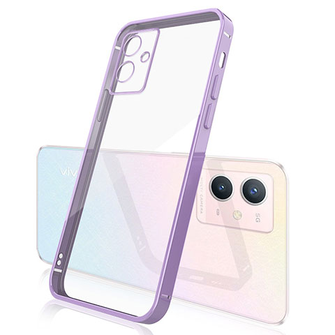 Coque Ultra Fine TPU Souple Housse Etui Transparente H01 pour Vivo Y30 5G Violet