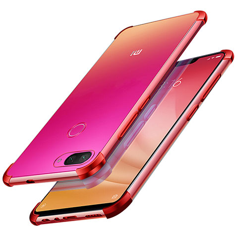 Coque Ultra Fine TPU Souple Housse Etui Transparente H01 pour Xiaomi Mi 8 Lite Rouge