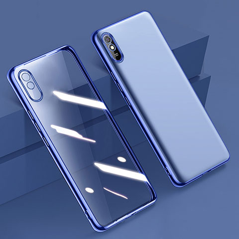 Coque Ultra Fine TPU Souple Housse Etui Transparente H01 pour Xiaomi Redmi 9A Bleu