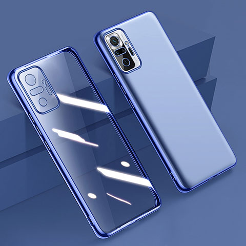 Coque Ultra Fine TPU Souple Housse Etui Transparente H01 pour Xiaomi Redmi Note 10 Pro 4G Bleu