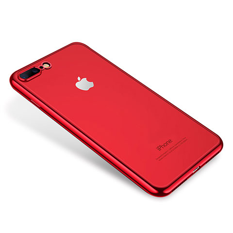 Coque Ultra Fine TPU Souple Housse Etui Transparente H02 pour Apple iPhone 7 Plus Rouge