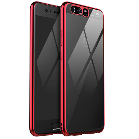 Coque Ultra Fine TPU Souple Housse Etui Transparente H02 pour Huawei P10 Plus Rouge