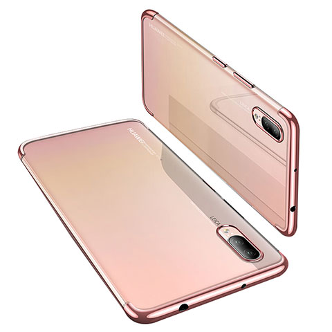 Coque Ultra Fine TPU Souple Housse Etui Transparente H02 pour Huawei P20 Or Rose