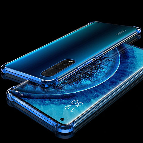 Coque Ultra Fine TPU Souple Housse Etui Transparente H02 pour Oppo Find X2 Bleu