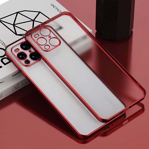 Coque Ultra Fine TPU Souple Housse Etui Transparente H02 pour Oppo Find X3 5G Rouge