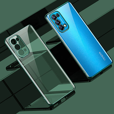 Coque Ultra Fine TPU Souple Housse Etui Transparente H02 pour Oppo Find X3 Lite 5G Vert