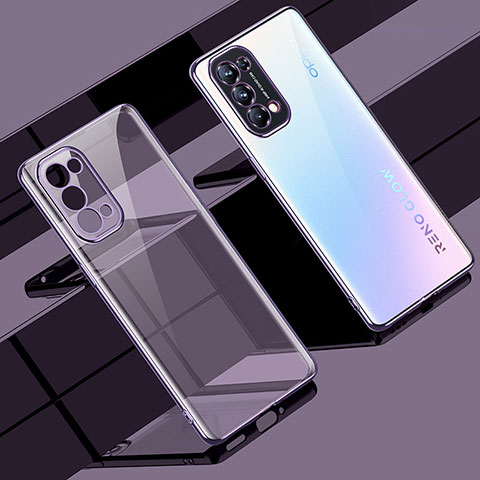 Coque Ultra Fine TPU Souple Housse Etui Transparente H02 pour Oppo Find X3 Lite 5G Violet