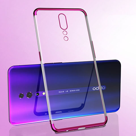 Coque Ultra Fine TPU Souple Housse Etui Transparente H02 pour Oppo Reno Z Rouge