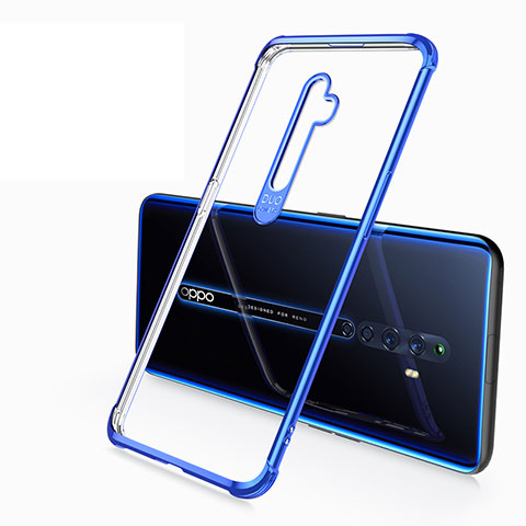 Coque Ultra Fine TPU Souple Housse Etui Transparente H02 pour Oppo Reno2 Z Bleu