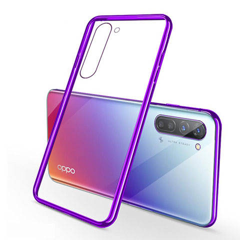 Coque Ultra Fine TPU Souple Housse Etui Transparente H02 pour Oppo Reno3 Violet