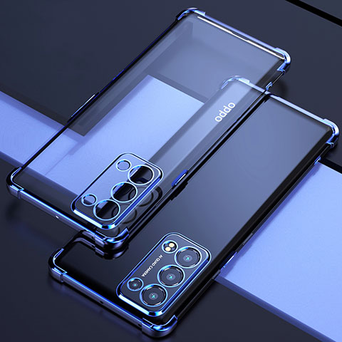 Coque Ultra Fine TPU Souple Housse Etui Transparente H02 pour Oppo Reno6 Pro+ Plus 5G Bleu