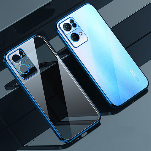 Coque Ultra Fine TPU Souple Housse Etui Transparente H02 pour Oppo Reno7 Pro 5G Bleu