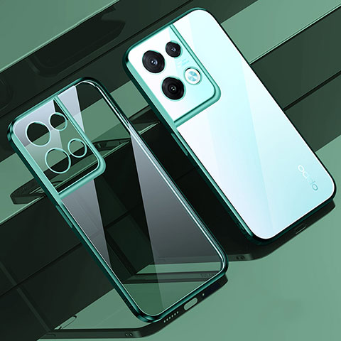 Coque Ultra Fine TPU Souple Housse Etui Transparente H02 pour Oppo Reno8 5G Vert