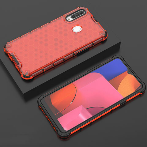 Coque Ultra Fine TPU Souple Housse Etui Transparente H02 pour Samsung Galaxy A20s Rouge