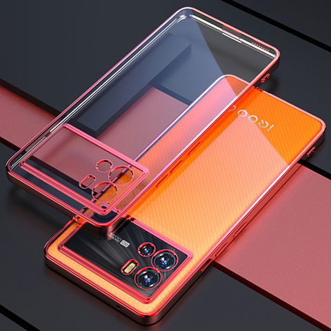 Coque Ultra Fine TPU Souple Housse Etui Transparente H02 pour Vivo iQOO 9 Pro 5G Rouge