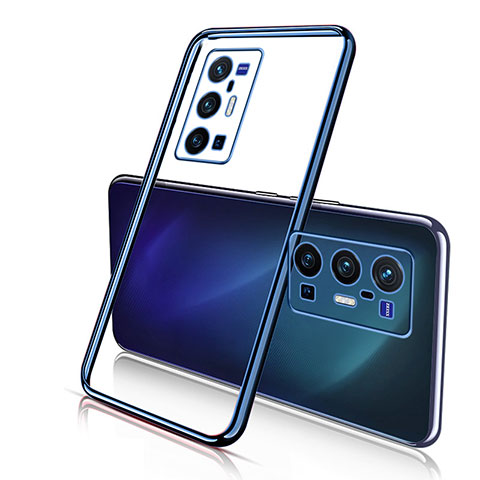 Coque Ultra Fine TPU Souple Housse Etui Transparente H02 pour Vivo X70 Pro+ Plus 5G Bleu