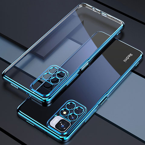 Coque Ultra Fine TPU Souple Housse Etui Transparente H02 pour Xiaomi Redmi Note 11 4G (2021) Bleu