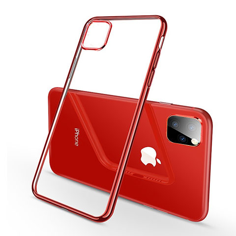 Coque Ultra Fine TPU Souple Housse Etui Transparente H03 pour Apple iPhone 11 Pro Max Rouge