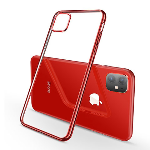 Coque Ultra Fine TPU Souple Housse Etui Transparente H03 pour Apple iPhone 11 Rouge