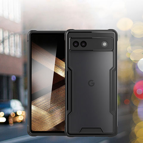 Coque Ultra Fine TPU Souple Housse Etui Transparente H03 pour Google Pixel 6a 5G Noir