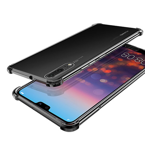 Coque Ultra Fine TPU Souple Housse Etui Transparente H03 pour Huawei P20 Noir