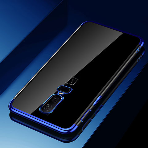 Coque Ultra Fine TPU Souple Housse Etui Transparente H03 pour OnePlus 6 Bleu