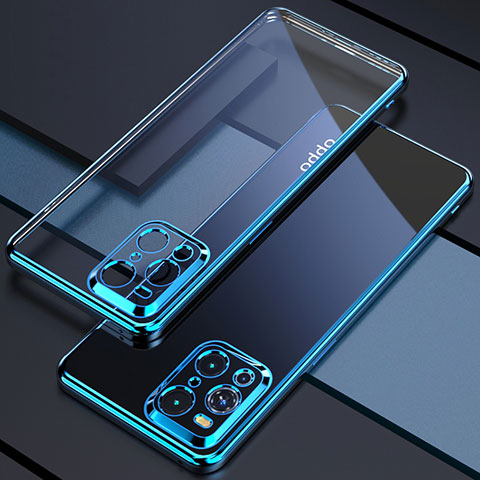 Coque Ultra Fine TPU Souple Housse Etui Transparente H03 pour Oppo Find X3 5G Bleu