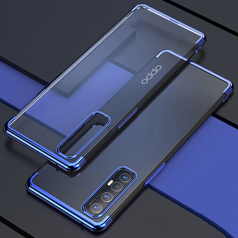 Coque Ultra Fine TPU Souple Housse Etui Transparente H03 pour Oppo Reno3 Pro Bleu