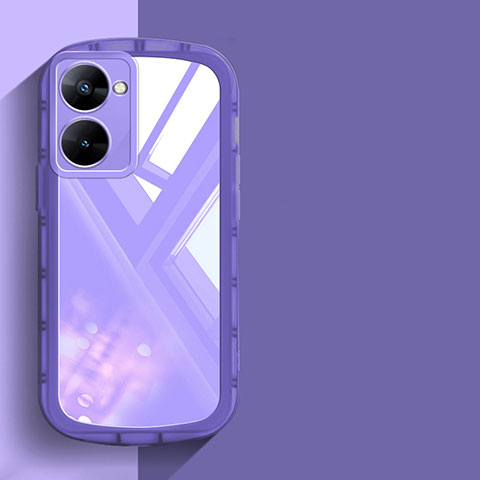 Coque Ultra Fine TPU Souple Housse Etui Transparente H03 pour Realme Q5x 5G Violet