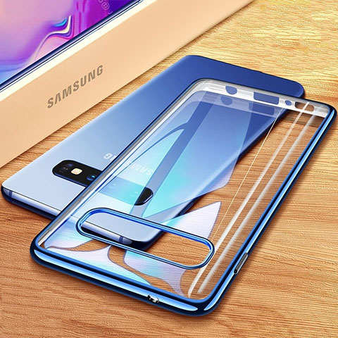 Coque Ultra Fine TPU Souple Housse Etui Transparente H03 pour Samsung Galaxy S10 5G Bleu