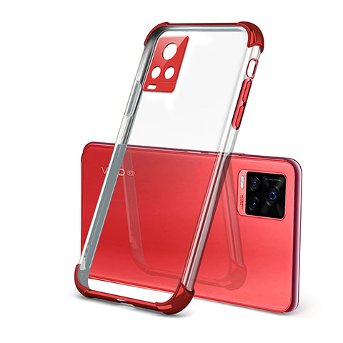 Coque Ultra Fine TPU Souple Housse Etui Transparente H03 pour Vivo V20 Pro 5G Rouge